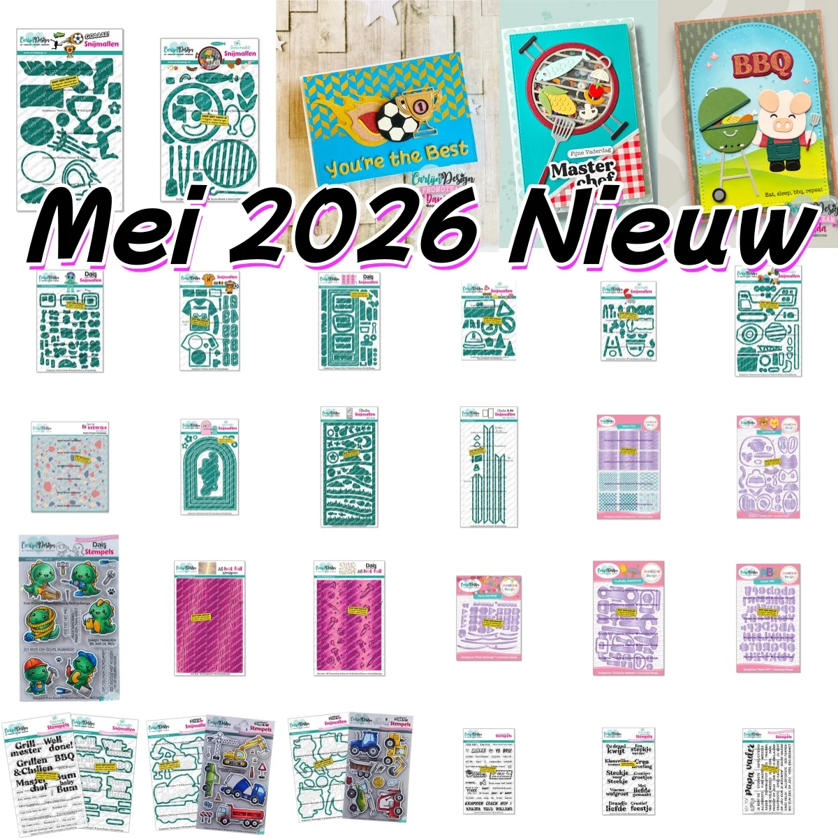 May 2026 New Robot Voetbal Grill Voertuigen Metal Cutting Dies Clear Stamps Hot Foil for DIY Greeting Card Scrapbook Decoration