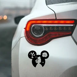 Disney Princess Beauty and The Beast Vinyl Stickers Car Window Bumper Decor, Belle Mickey Head Decals For Laptop Decoration