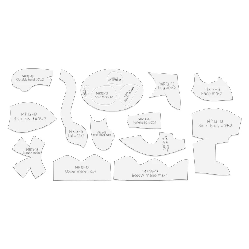 Lion/Bear Pattern Dual Purpose Template for Doll Making
