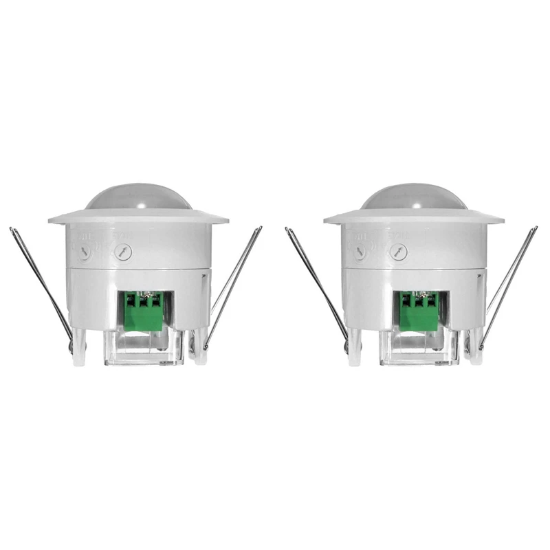 2X 110-240 فولت تيار متردد صغير قابل للتعديل 360 درجة سقف PIR مستشعر حركة الجسم بالأشعة تحت الحمراء كاشف ضوء المصباح التبديل الأبيض