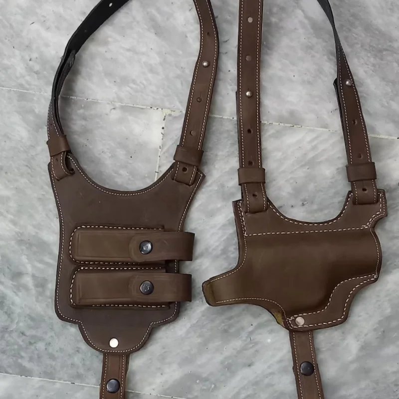 Mittelalterliche Hosenträger, Herrenhosen, Leder, verstellbare Rucksackgurte, Herren-Cosplay-Ritter-Schultergurte, modischer Gürtel für Erwachsene – Detail 4