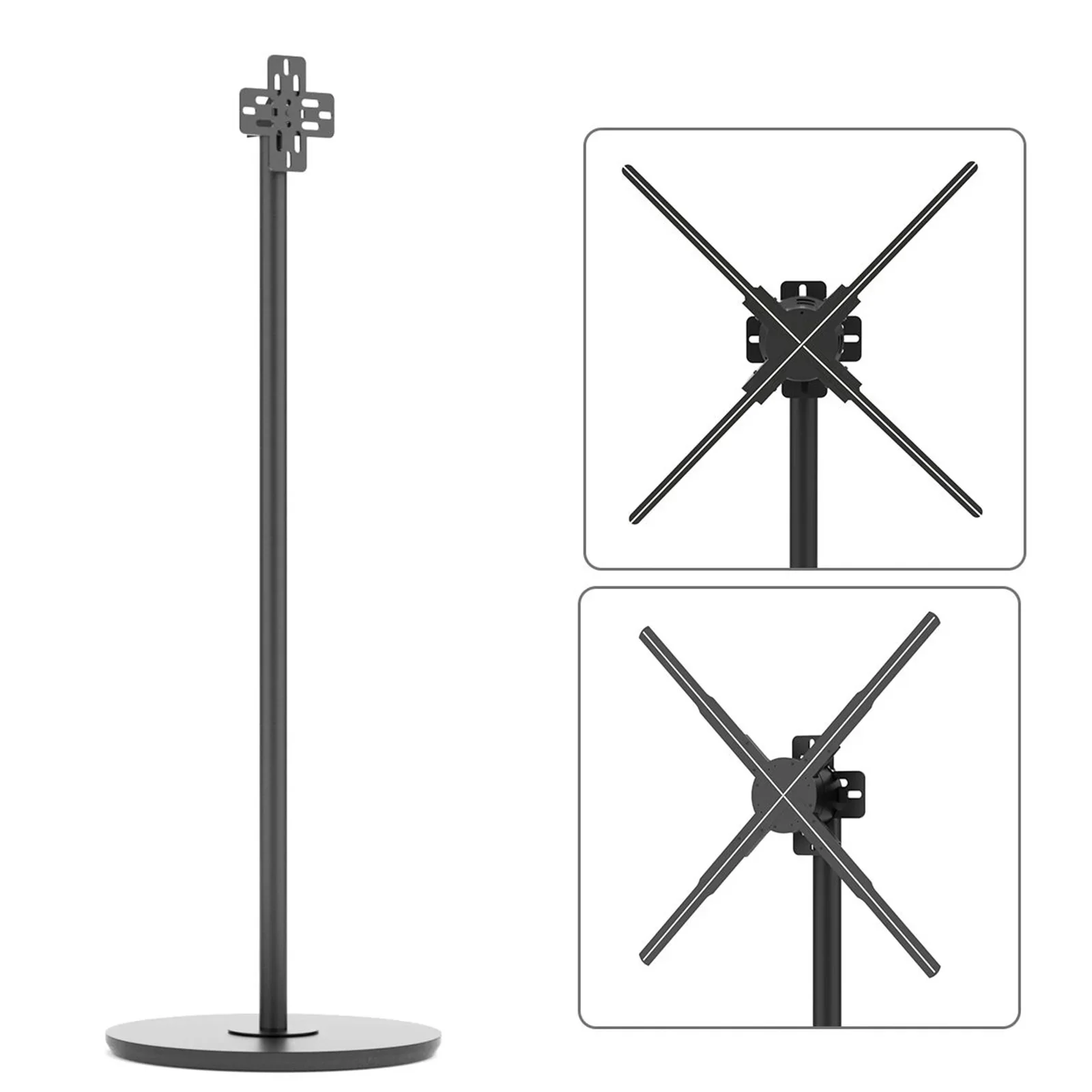 Steel Hooked Stand for Advertising Lights 3D Holographic Projector Fan Stand Elevating Detachable Movable for Display at Mall