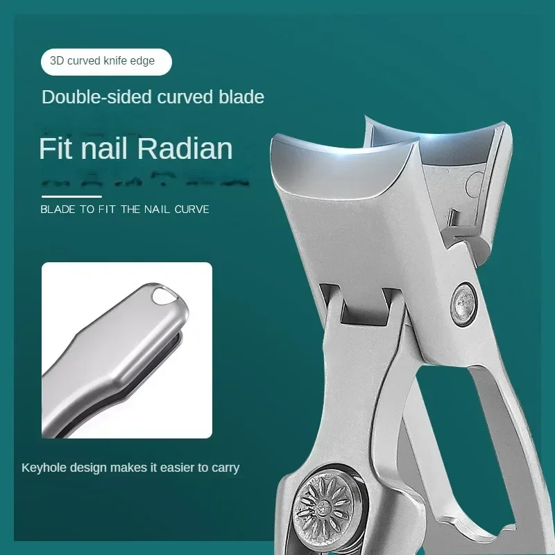 Cortador de unhas portátil ultra afiado cortador de unhas de aço inoxidável tesoura de unhas ampla mandíbula abertura anti respingo manicure