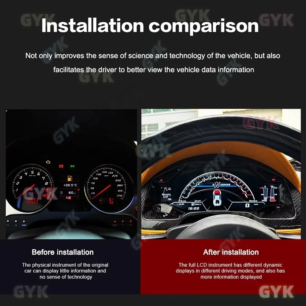 CarPlay Virtual Cockpit Speed Meter For Lamborghini Gallardo 2004-2014 Digital Dashboard Cluster Car  Instrument Screen LCD Pane