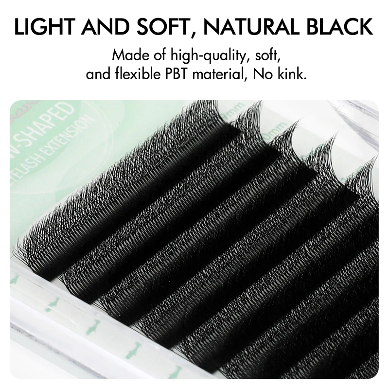 NATUHANA 7D 8D W Shape Natural Soft Lashes Dense Eyelash Extensions Premade Volume Fan Leaves Autofan Eyelashes