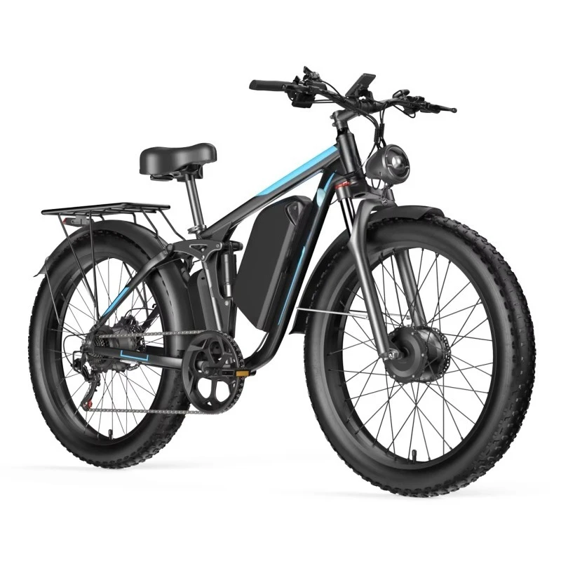 

SXLL Electric bicycle 52V32Ah dual motor 2000W 5000W peak power, electric mountain bicycle, strong suspension, adult off-road el