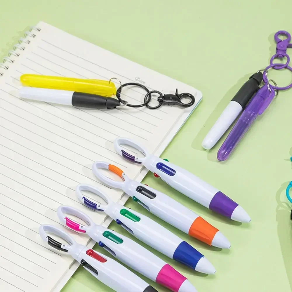 4 Colors Ballpoint Pen Portable Nurse Pen Pack Set Nurse Pens Badge Include Tip Highlighter Marker Pen Ball Pen For Nurse Work