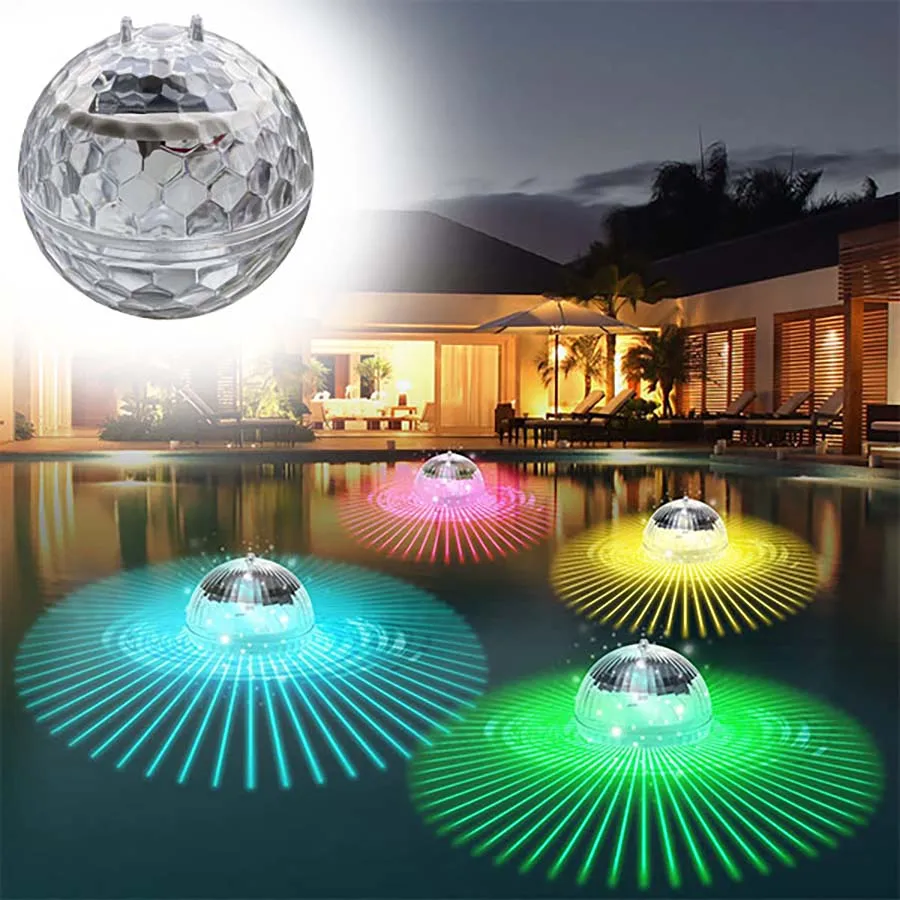 Outdoor Waterproof RGB Color Changing with Remote Garden Decor Solar Floating LED Swimming Pool Lights