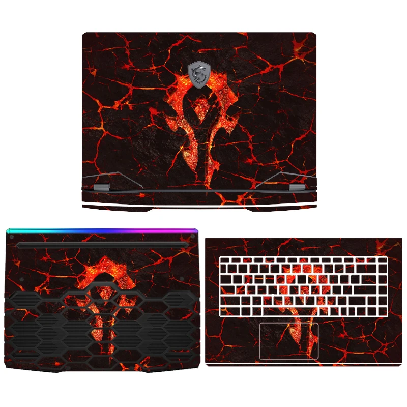 Piel de ordenador portátil para MSI GF66 GF76 GE76 GS76 GL76 GE78 GE68 GP68 pegatinas de vinilo antipolvo para MSI GL66 GS66 GS77 GT77 película personalizada