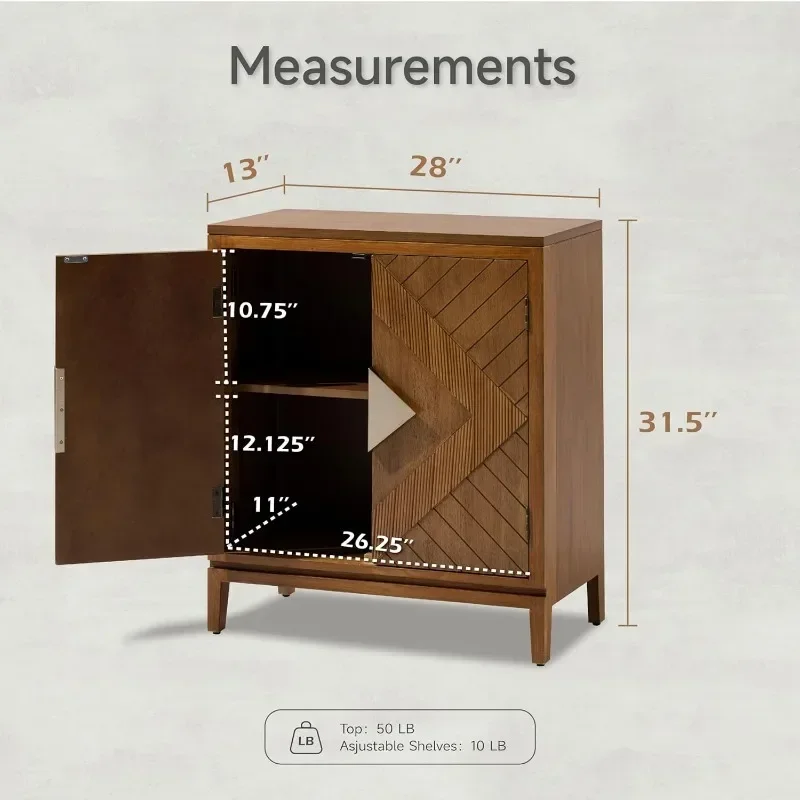 Farmhouse Storage Cabinet Accent Sideboard Wood Buffet Cabinet with 2-Door for Living Room, Hallway, Bedroom, Dining Room