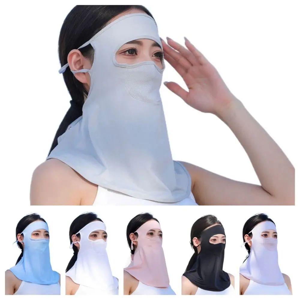 Anti-UV Summer Sunscreen Mask Sunscreen Veil Face Gini Mask Ice Silk Mask Ice Silk Bib Face Cover Women Neckline Mask Cycling