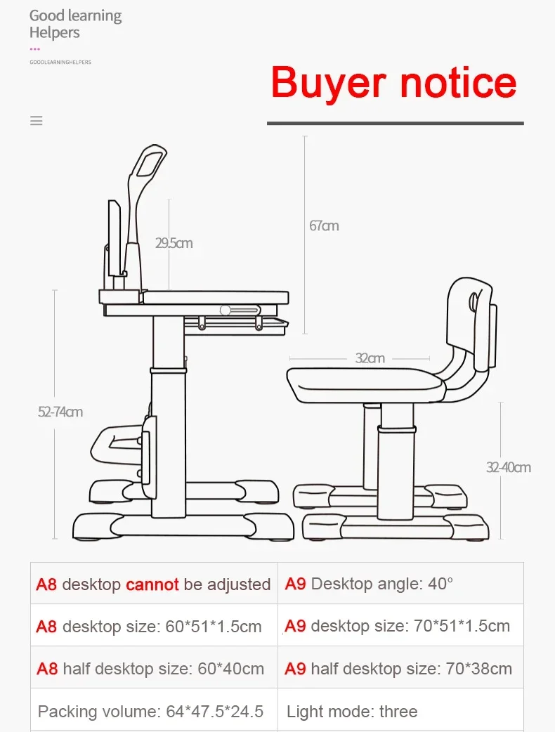 Children Desk Study Table Height Adjustable Girls Boys Writing Desk Chair drawing table kids desk