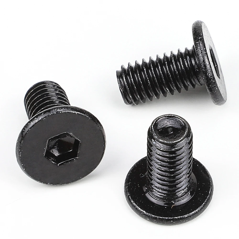 Hex Socket Ultra Thin Flat Wafer Head Machine Screws 10.9 Grade Black Steel M2 M2.5 M3 M4 M5 M6 Allen Head Bolt Screw for Laptop