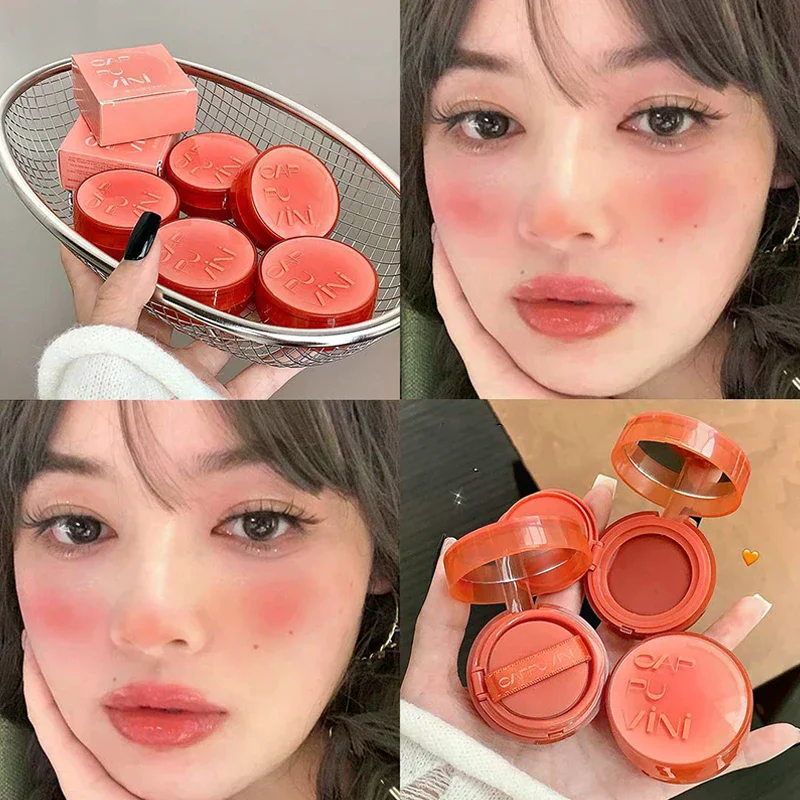 Cappuvini Miękki, gładki kremowy róż do policzków, rozświetlający, rozszerzający kolor, długotrwały, nawilżający tint do policzków, róż do twarzy, wysoki pigment