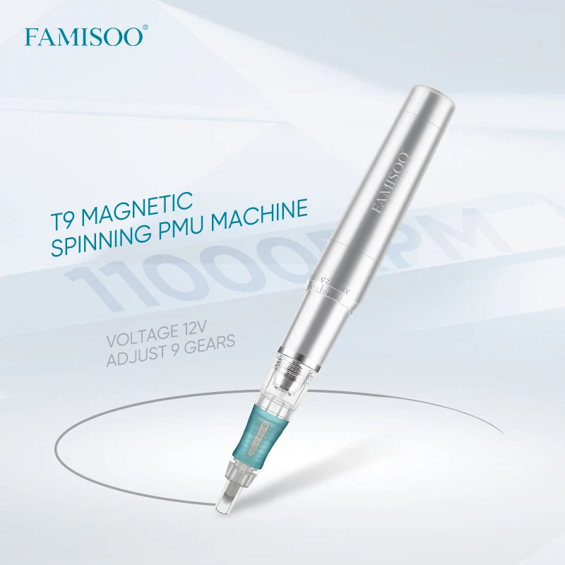 FAMISOO Professional Semi Permanent Makeup Machine Tattoo Machine For Eyebrows Eyeliner Lip Microblading Pen Wiht 10PCS Needles