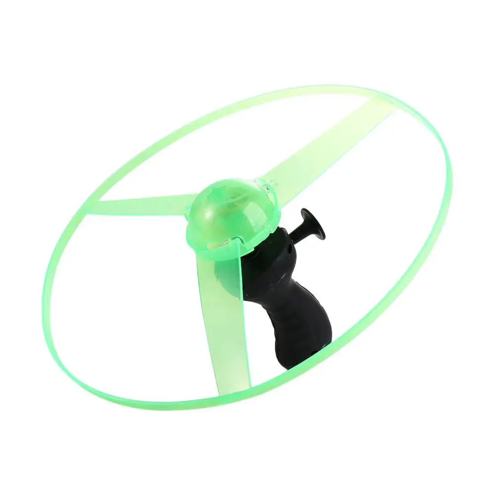 Rotierende Flugzeuge Fliegende Gyroskope Outdoor-Spielzeug Propeller Hubschrauber Spielzeug Zugschnur Fliegendes UFO Kreisel LED Fliegendes UFO
