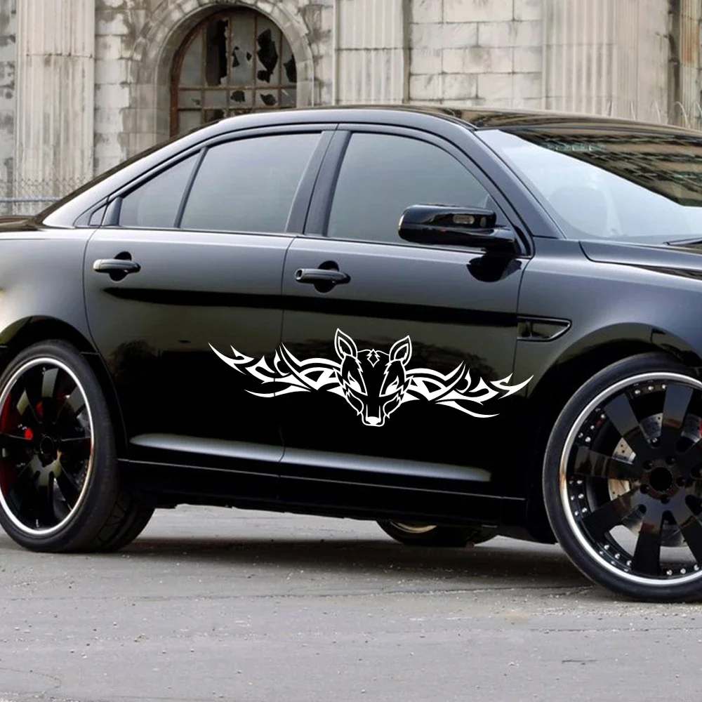 

Self-Adhesive Tribal Wolf Dog Head Sticker Car Decal Waterproof Sunscreen Vinyl Decoration PVC Car Styling Universal Accessories