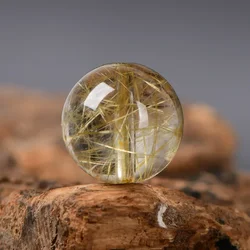 5A Natural Gold Hair Crystal Rutilated Quartz Single Bead DIY Beads Jewelry Making