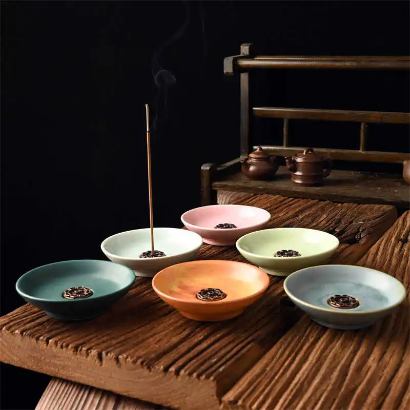 Porous celadon incense stick bottom base agarwood incense burner for home indoor incense holder incense stick incense holder