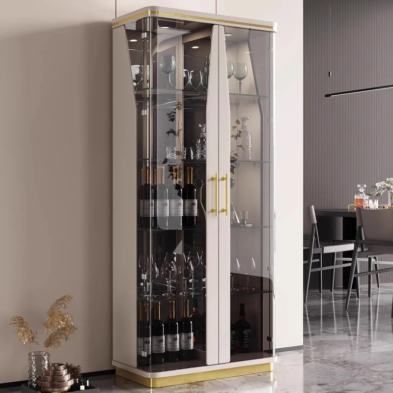 خزانة عرض مع خزانة باب زجاجي ملحقات ويسكي Drankkast الأثاث النبيذ بار مع محطة بار كوكتيل الثلاجة #1