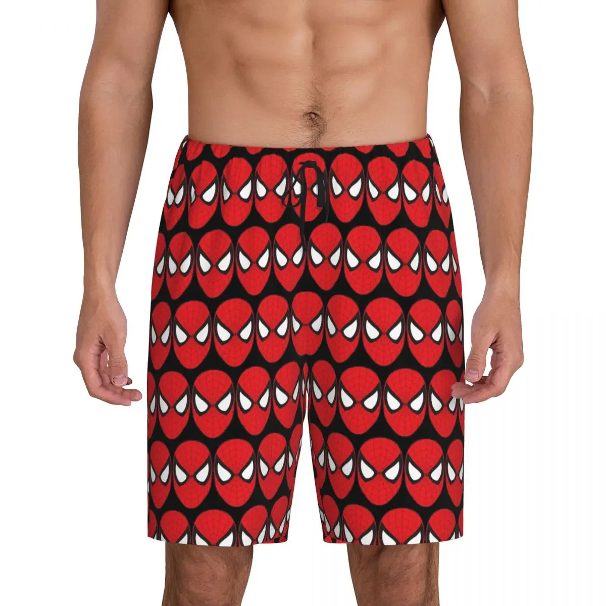 

Custom Spider Man Cartoon Superhero Pajama Shorts for Men Sleepwear Lounge Bottom Stretch Sleep Short Pjs with Pockets