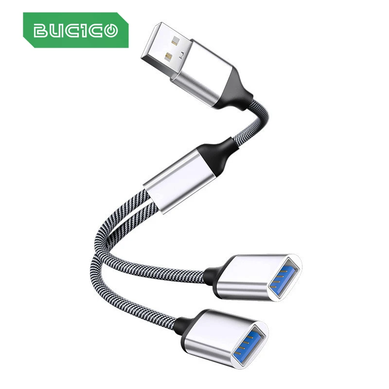 Multi USB C to USB A 2.0 HUB Dual Port Splitter Adapter OTG for Laptop Computer Printer Charging Data Transfer Extension Cable