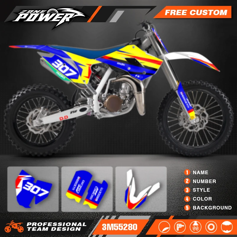 

Powerzone Custom Team Motorcycle Graphics Decals Stickers Kits for Husqvarna TC85 TC85 2014 2015 2016 2017