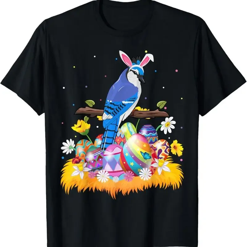 Funny Easter Egg Lover Cute Blue Jay Bird Sunday T Shirt