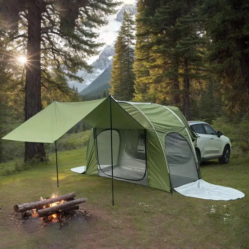 SUV Tailgate Tent With Awning SUV Camping Car Tarp Car Rear Tent Car Tailgate Shade Awning Tent For Camping SUV Camping Tent