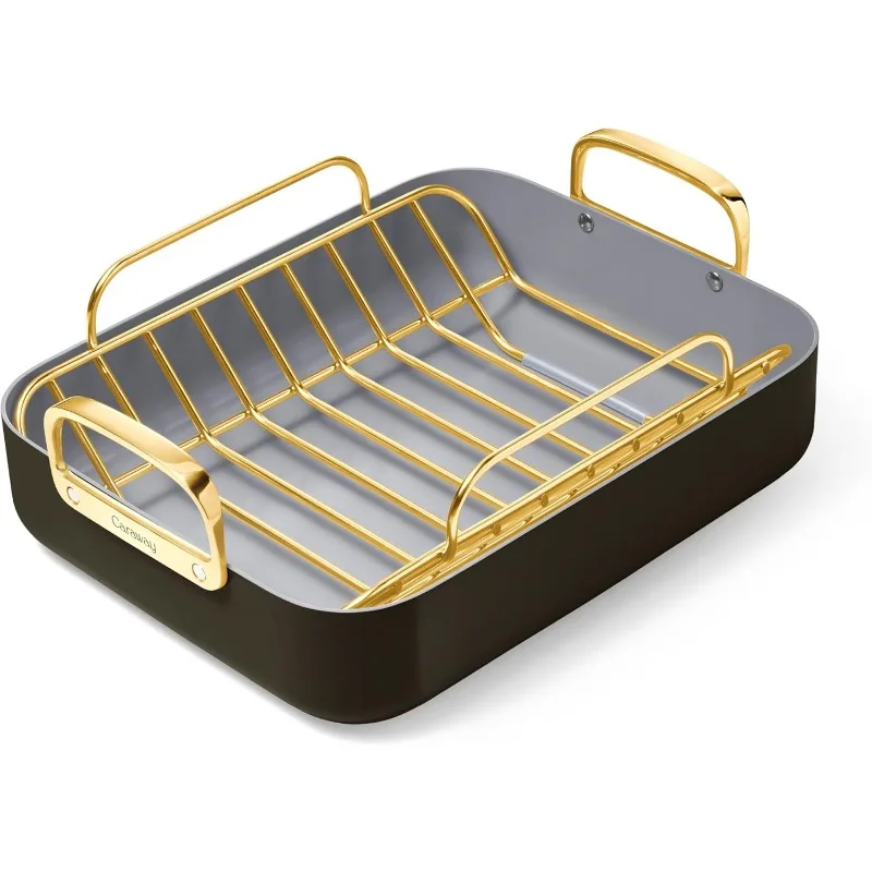 Baking Pan - 16x13” Baking Pan Rack - Non-Stick Ceramic Coating - Non-Toxic