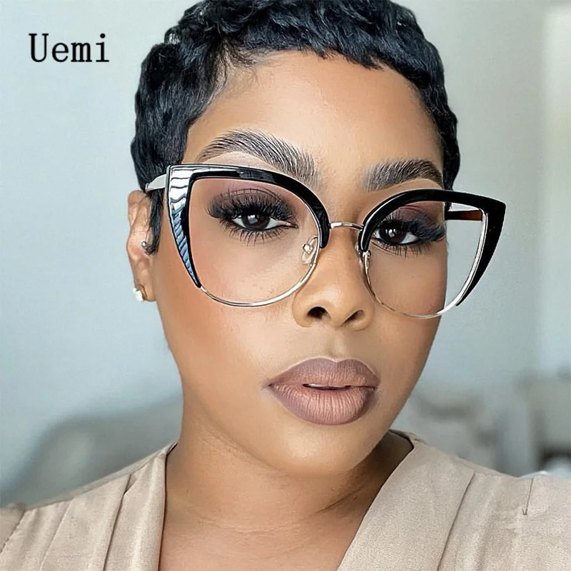 New Retro Anti Blue Light Cat Eye Women Glasses Fashion Trending Metal Frame Clear Lens Reading Female Eyewear Wholesale