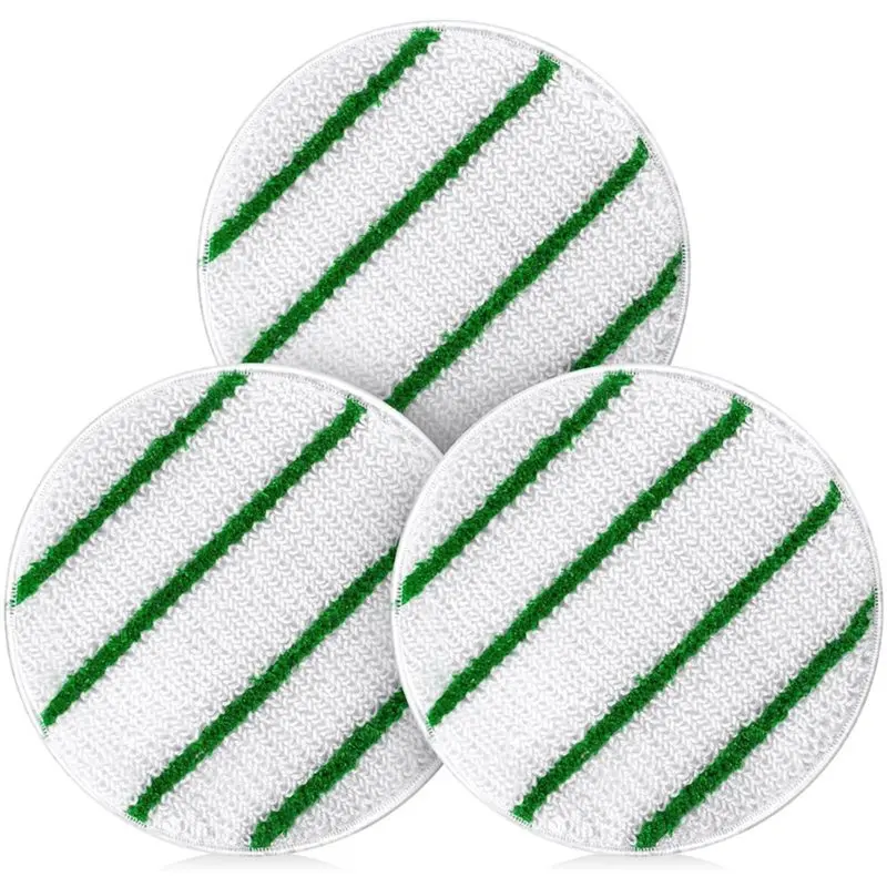 ABDJ-3Pack Commercial Grade Low-Profile Synthetic Carpet Bonnet With Scrubber Strips 17Inch Carpet Bonnets Pads