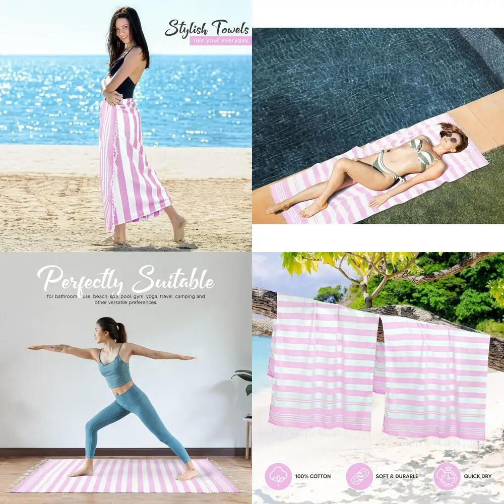 40 Pack Quick Dry Cotton Beach Towels Set