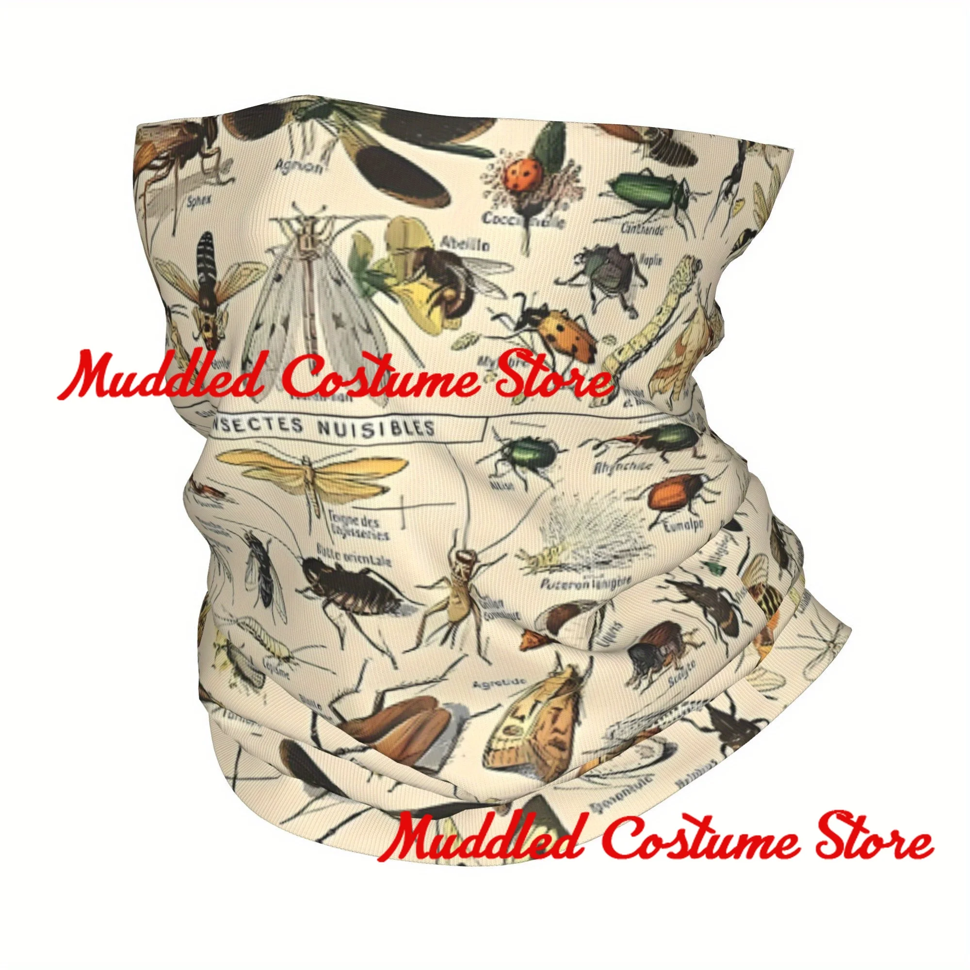 

Insect Identification Chart Neck Gaiter Bandana Winter Neck Warmer Men Windproof Wrap Face Scarf for Hiking Gaiter Headband