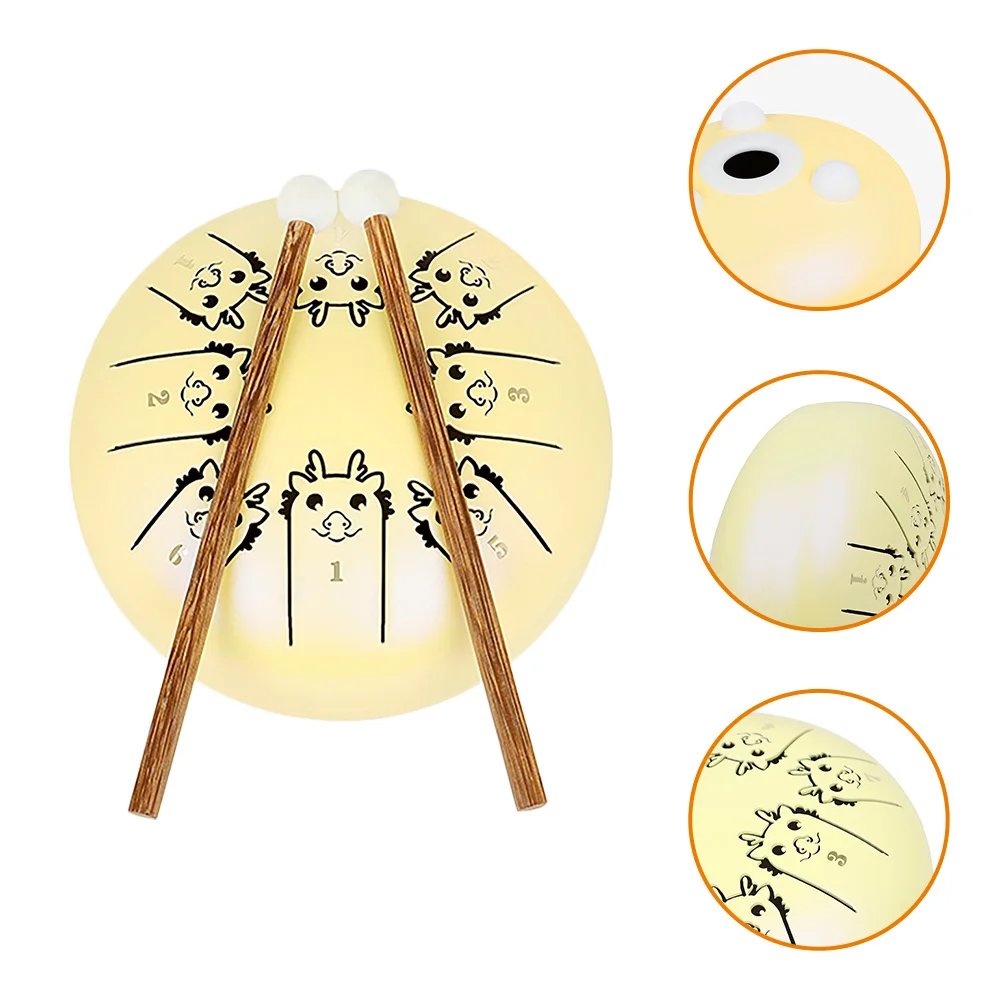 

1 Set Steel Tongue Drum Beginner Adult Percussion Instrument Mallet Dragon Design Durable Drum Meditation Music Zodiac