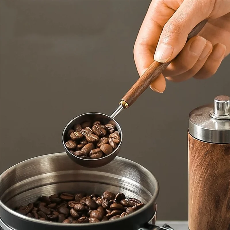 

Coffee Spoon Vintage Walnut Wood Handle Stainless Coffee Scoop Tea Scoop And Seasoning Spoons For Restaurant Coffee Shop-AT64