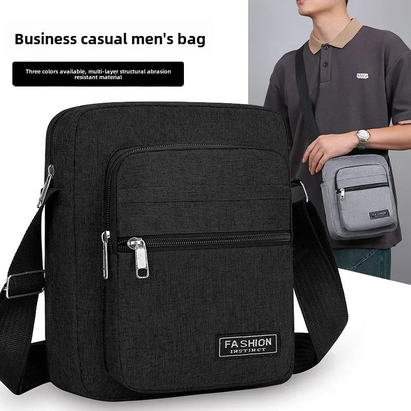 

New Men Crossbody Bags Men's Shoulder Bag Boy Messenger Bags Man Handbags for Travel Casual Large Satchel Grey Oxford Bag