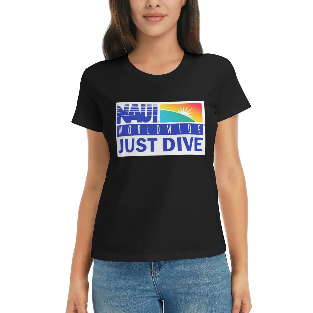 

Женская футболка NAUI The Difinition Of Diving, летние футболки с короткими рукавами, хлопковые футболки с круглым вырезом, одежда, топы, уличная одежда