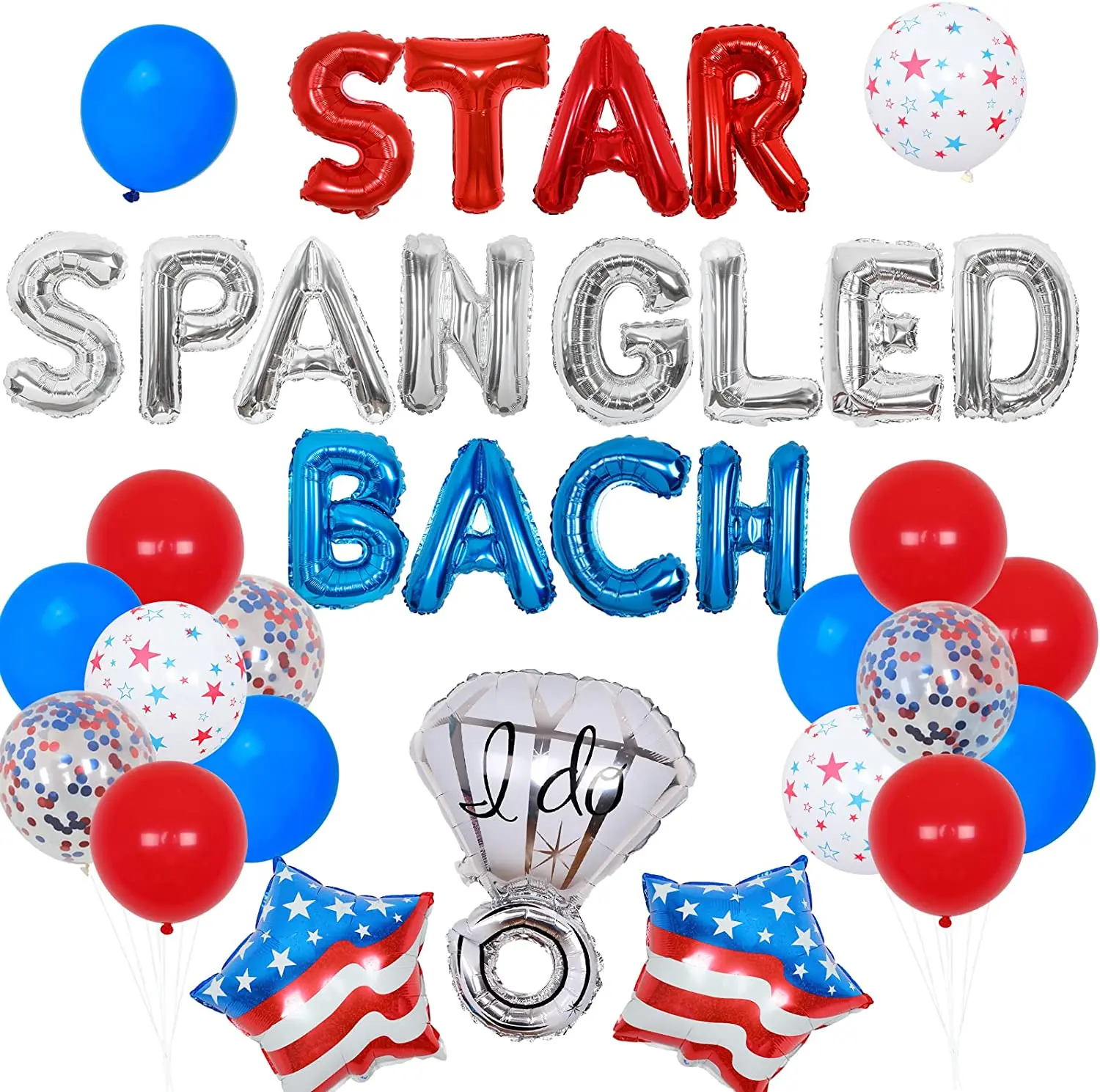 

Bachelorette Party Decorations, 4th of July, Spangled, Balloon for Patriotic, Veterans Day, Bridal Shower, Engagement, Wedding