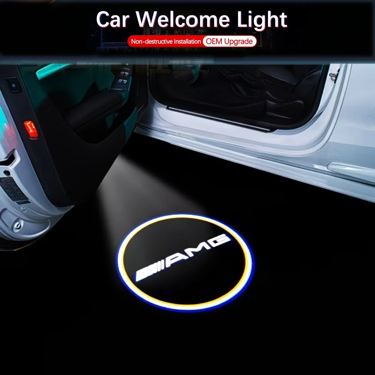 

Car Door Emblem Projector Light Wireless Welcome Lamp Car Keychain For Mercedes Benz AMG W205 W203 W206 W108 W124 W126 W140 W168