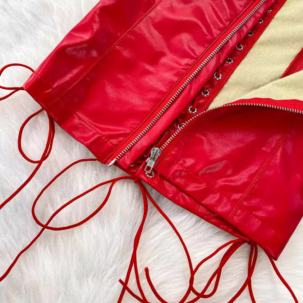 Canottiera da donna chic con scollo all'americana Draw String Slim Basic Sexy Fashion Canotte senza maniche Top corto estivo da donna