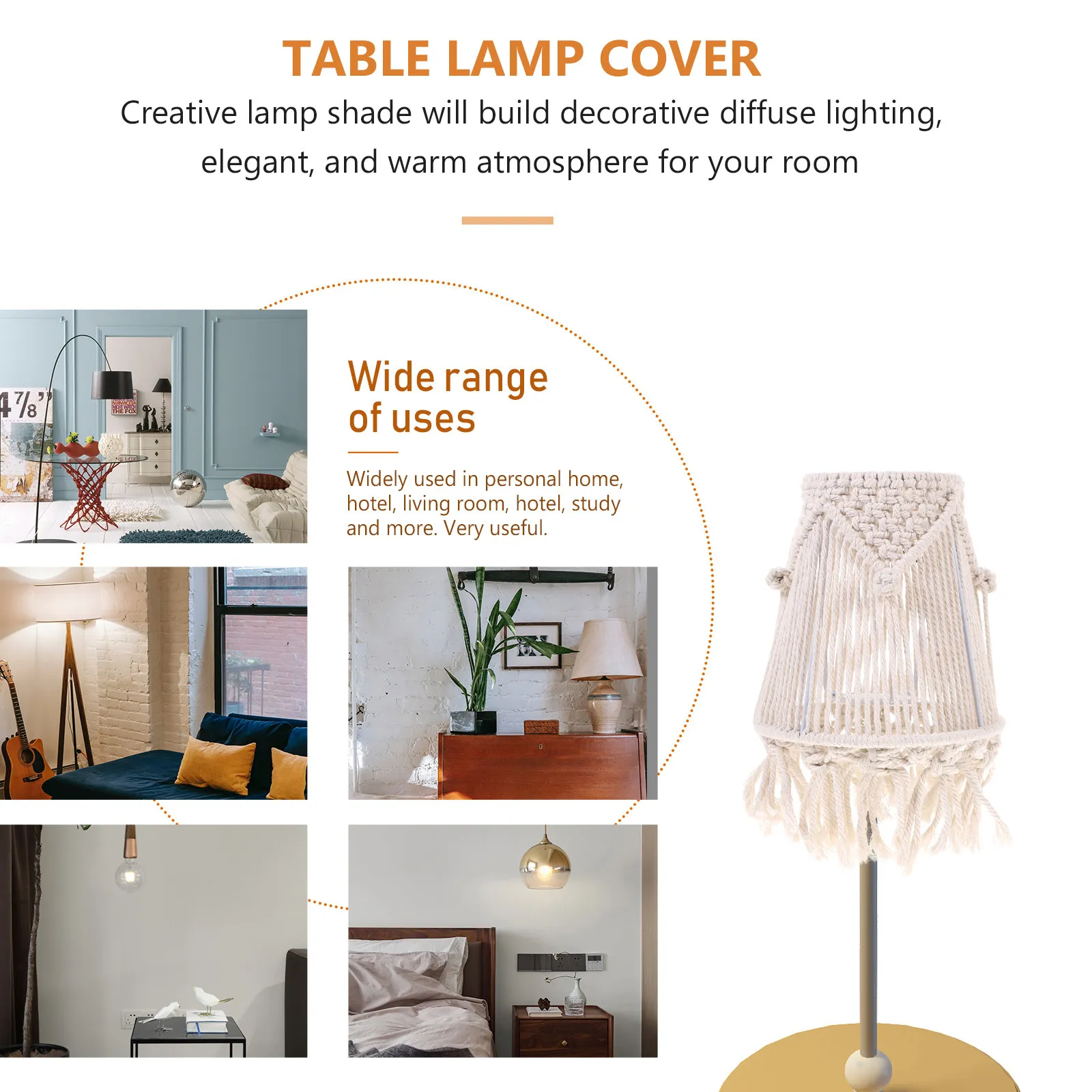 Woven Bohemian Lampshade Small Replacement Lamp Shade for Table Lamps Desk Lamps Creative Decorative Light Cover Rustic
