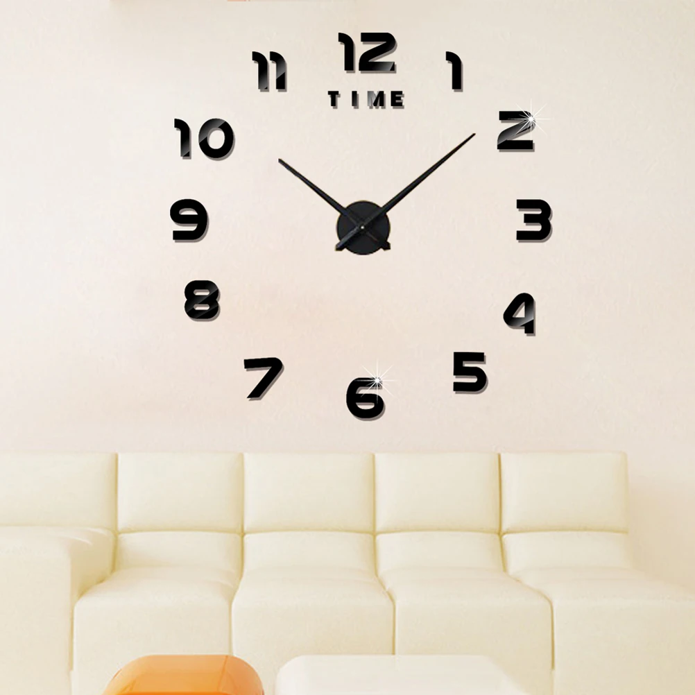 

Creative Wall Clock Decor Clocks Large Metal Study Room Acrylic Mirror for Home