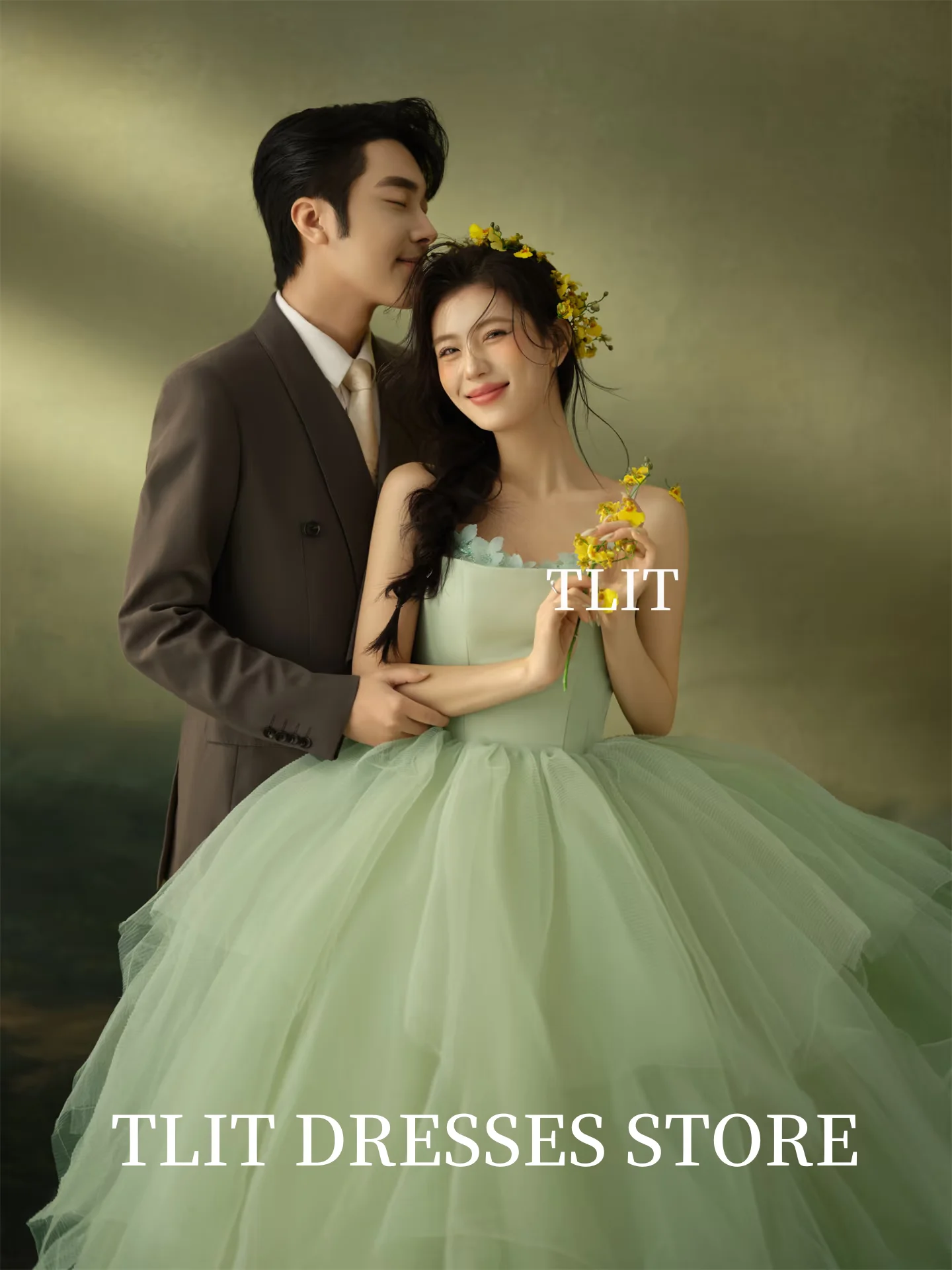 TLIT – robe de soirée en Tulle, couleur bonbon, Simple, personnalisée, robes de mariée coréennes, séance Photo, bretelles Spaghetti, robe chérie