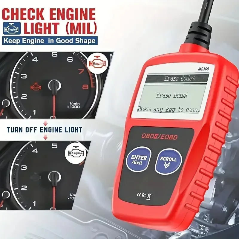 ماسح ضوئي للسيارة obd2 مطور - أداة تشخيص جهد البطارية وبث البيانات (قارئ رمز الخطأ)