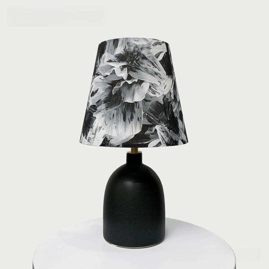 Vintage Style Black Ceramic & Liberty Fabric Table Lamp