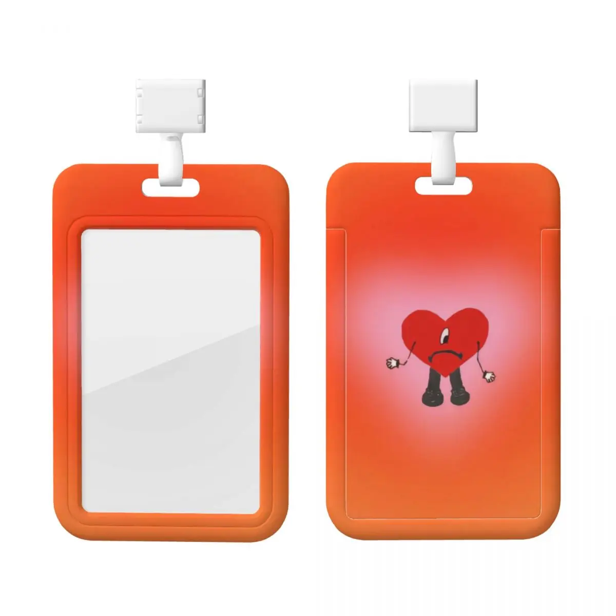 

Custom Beach Heart Bad B-Bunny Card Badge Holder Rock Band For Subway Bus Bank Card Lanyard Credential Badge Holder Factories