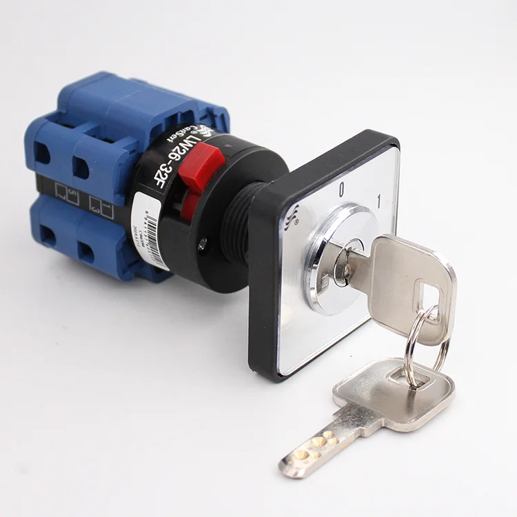 1 PCS Lock Key Three-phase LW26-32F Power Cut-off Main Control Wire On-off Universal 32A Cam Rotary Switch 380V