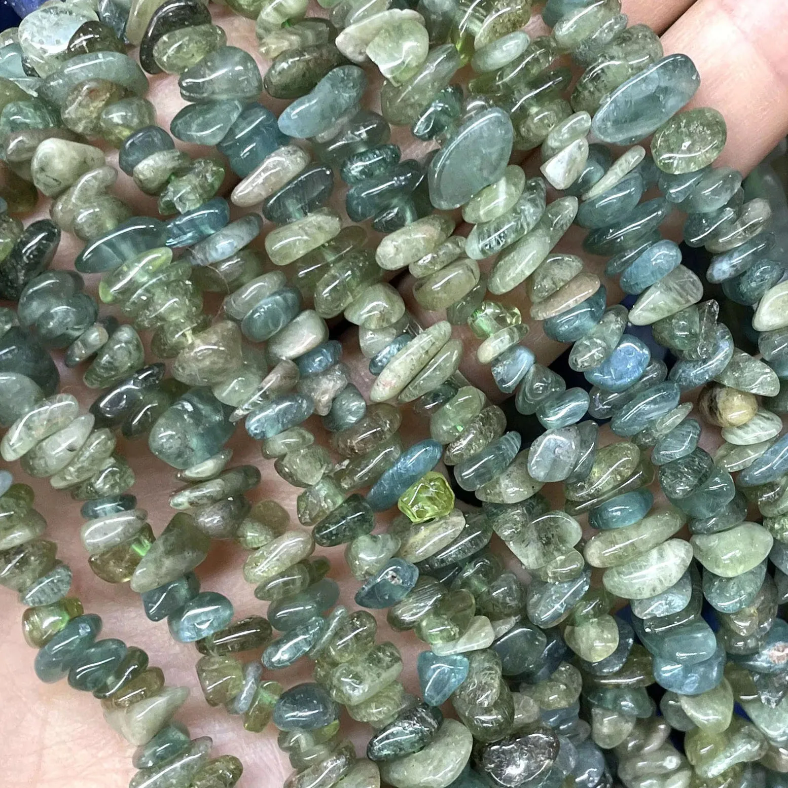 5-8MM Natural Stone Irregular Green Apatite Loose Spacer Beads For Jewelry Making DIY Bracelet Necklace Accessories