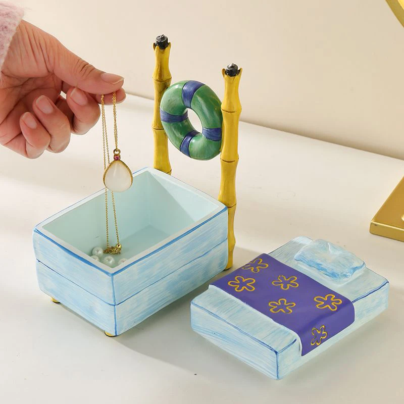 Cartoon Creative Jewelry Box Cute Ring Earring Storage Boxes Desktop Women's Jewelry Organizer Box Home Decoration Ornaments